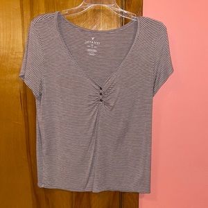 soft & sexy american eagle striped v-neck tee